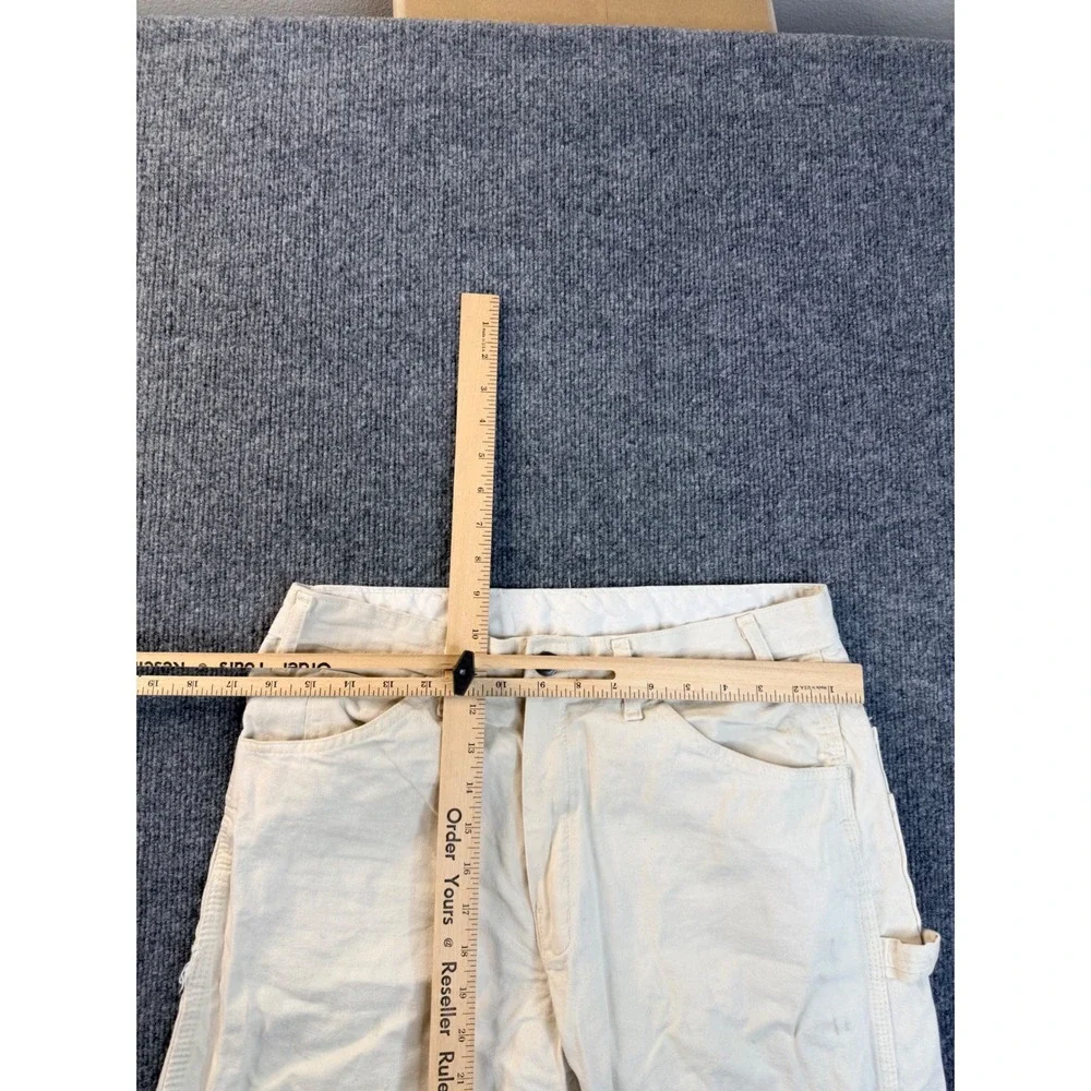 Dickies Carpenter Pants 32x30 Mens Cream White Heavyweight Workwear Stained Y2K